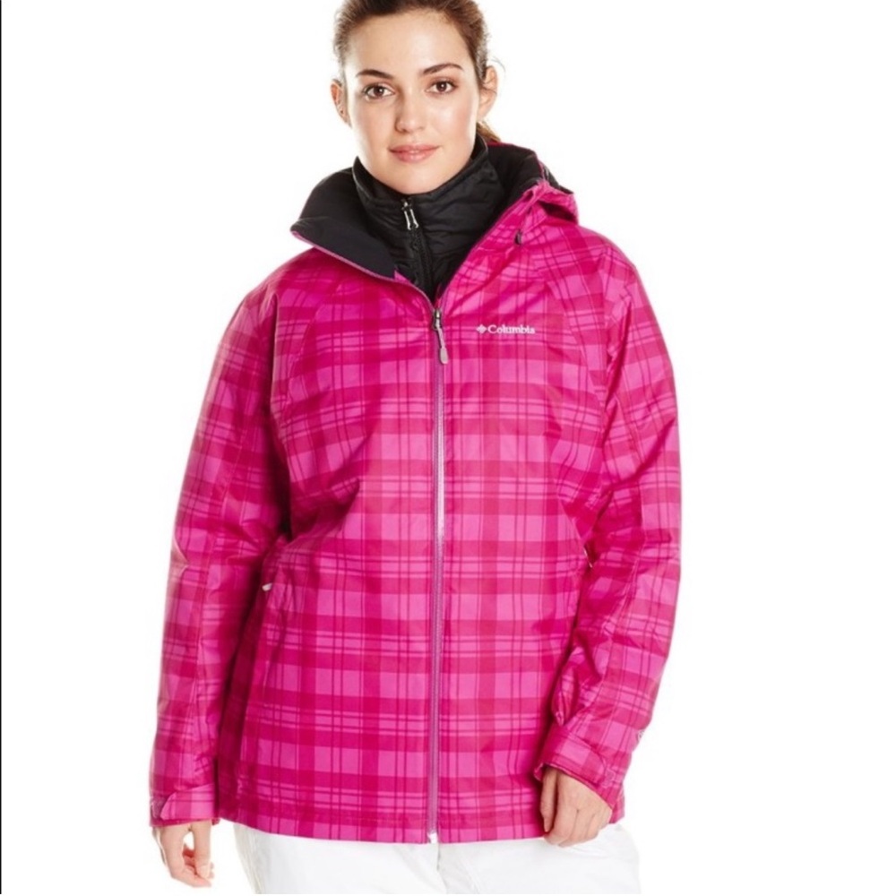 Columbia Pink Plaid Ski Jacket